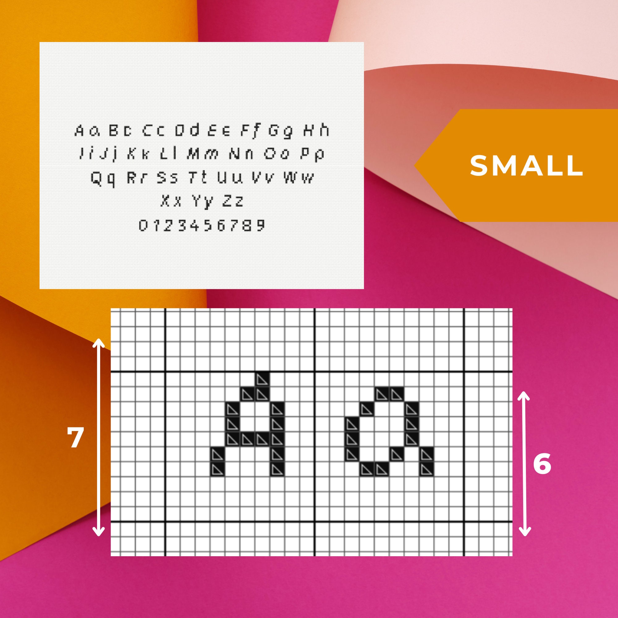 Сursive сross Stitch Letters Pattern and Numbers Large, Medium and ...