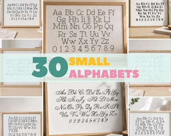 Small cross stitch alphabet patterns | Tiny cross stitch font set | Small cross stitch letters and numbers chart