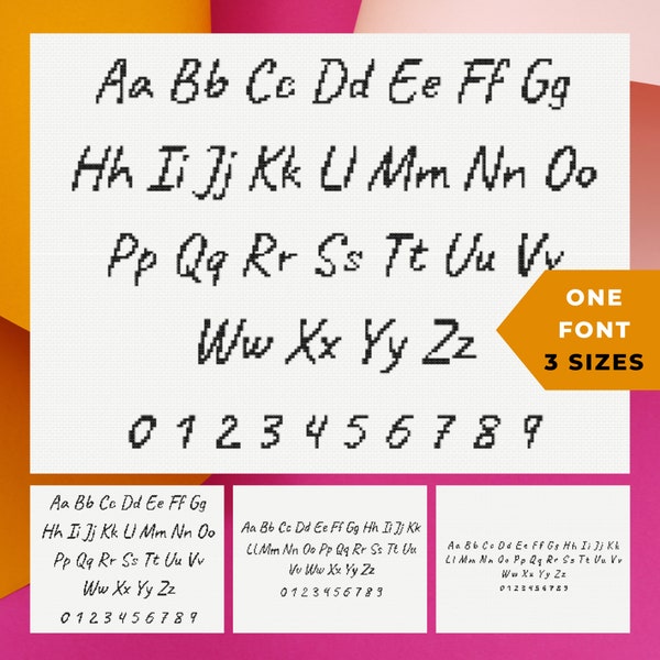 Tiny Italic Embroidery Font Etsy