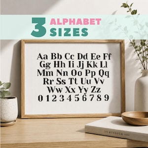 Classic cross stitch alphabet pattern | Counted cross stitch font small, medium, large (PDF chart)