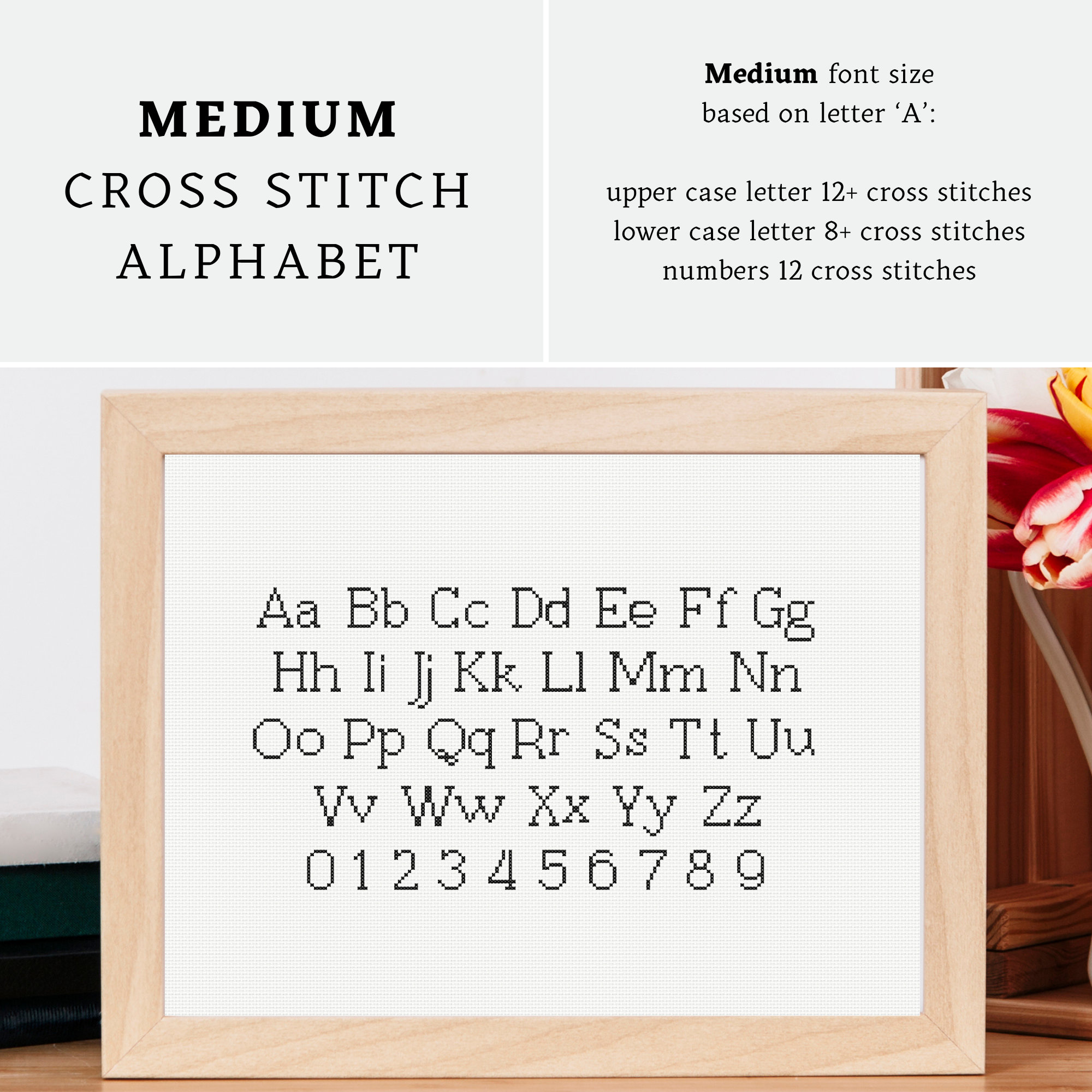 Easy Cross Stitch Alphabet Pattern, Full Alphabet Cross Stitch Chart ...
