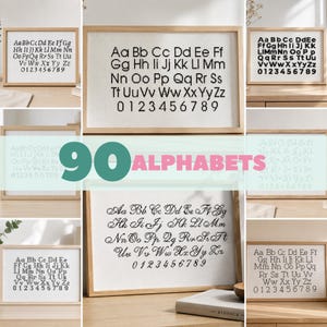 90 Cross Stitch Alphabet Patterns: Large, Medium, Small (PDF Pattern)