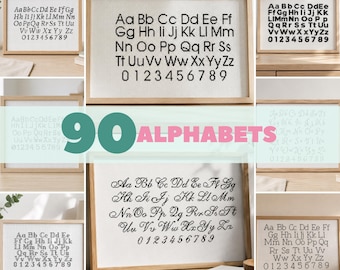 90 Cross Stitch Alphabet Patterns: Large, Medium, Small (PDF Pattern)
