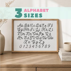 Cursive Cross Stitch Alphabet Pattern | Handwritten Font in 3 Sizes (Instant Download PDF)