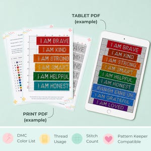 Teacher Quote Cross Stitch Pattern, Rainbow Classroom PDF, Back to School Embroidery, Instant Download