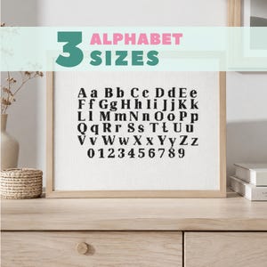 Modèle d'alphabet au point de croix : lettres grandes, moyennes et petites (diagramme PDF)