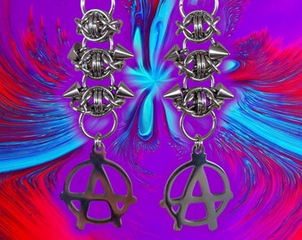 GET BACK Stainless Steel Gothic Streetwear Anarchy Earrings | Tooth and Spell