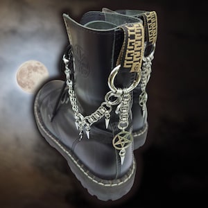 HEXEN Stainless Steel Gothic Witchy Pentagram Boot Charms | Tooth and Spell