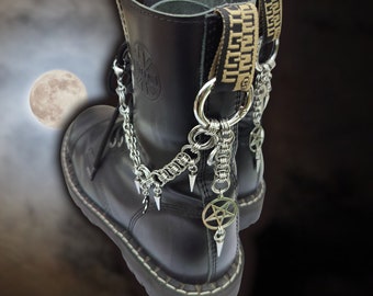 HEXEN Stainless Steel Gothic Witchy Pentagram Boot Charms | Tooth and Spell