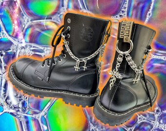 LIT Stainless Steel Gothic Cybercore Cross Boot Charms, Bag Charm, Keychain | Tooth and Spell