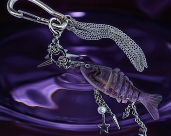 Cyberpunk Weirdcore Fishing Lure Charm Keychain, Bag Pendant | Tooth and Spell