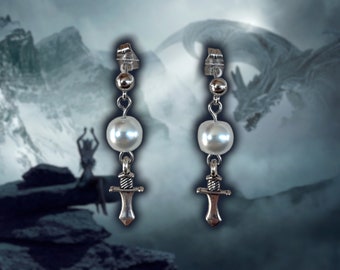 DAUGHTER OF SWORDS Gothic Witchy Stainless Steel Earrings | Tooth and Spell