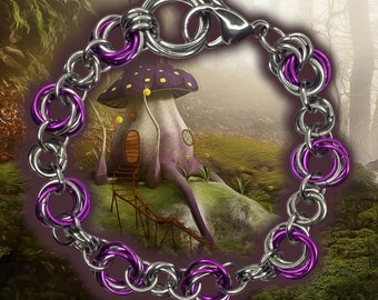 FAIRY RINGS Customizable Stainless Steel Fairycore Chainmail Bracelet | Tooth and Spell