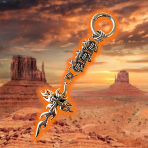HELLBENT Customizable Stainless Steel Gothic Cyberpunk Keychain, Bag Charm, Phone Charm | Tooth and Spell