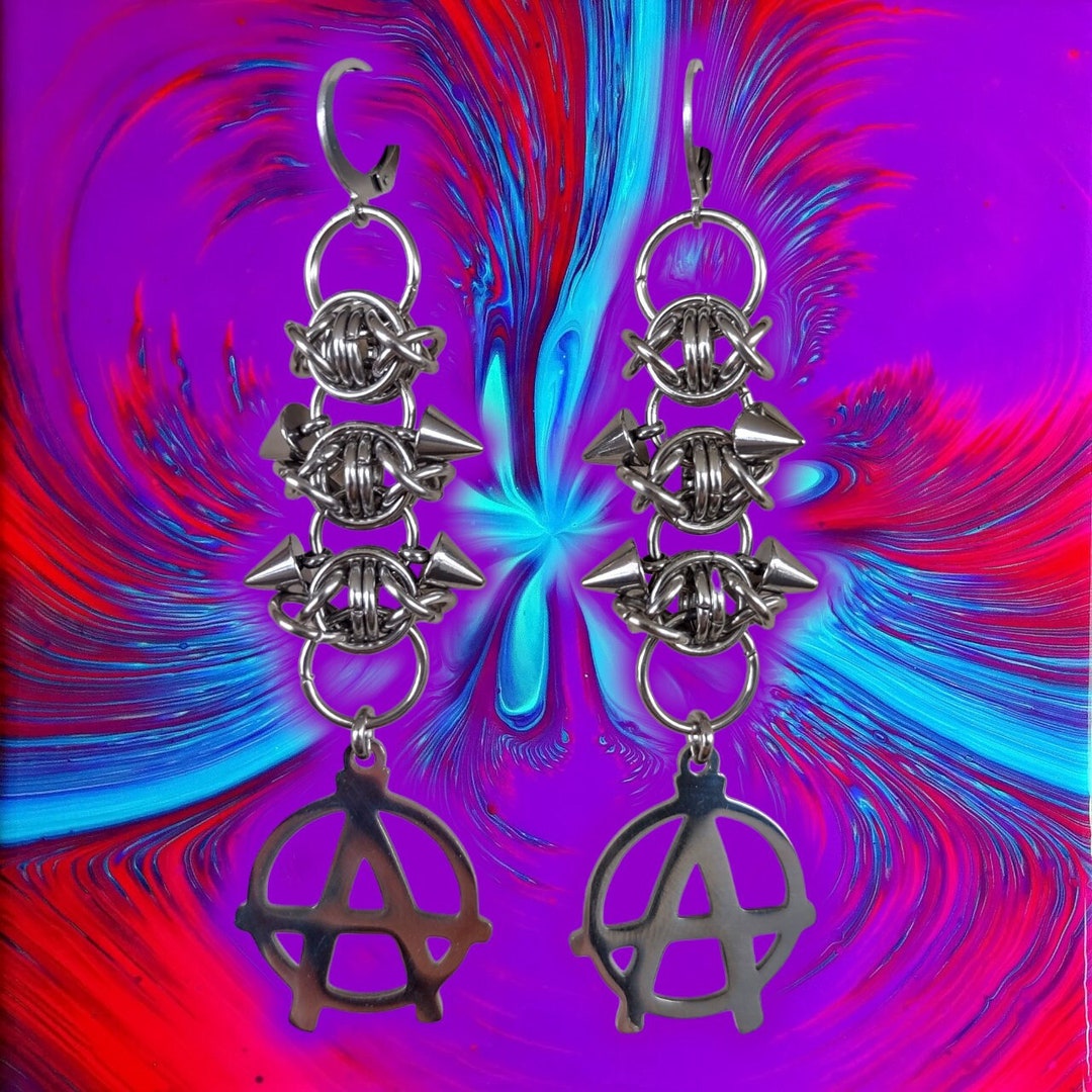 GET BACK Stainless Steel Gothic Streetwear Anarchy Earrings | Tooth and ...