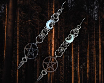 HEXEN Alt Witchy Gothic Pentagram Earrings | Tooth and Spell