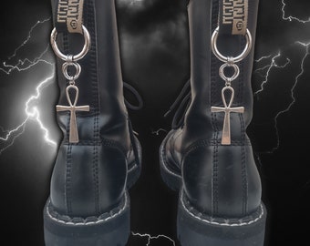 GOTH NIGHT Ankh Boot Charms | Witchy/Gothic/Y2k/Cyberpunk/Punk Shoe Chains | Tooth and Spell