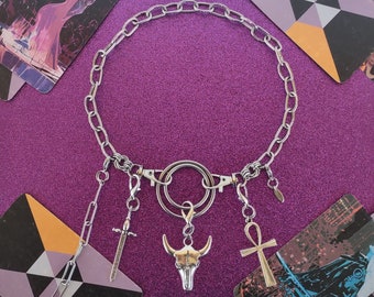 ALWAYS Alt Cyberpunk Necklace Chain + Charm Set | Tooth and Spell