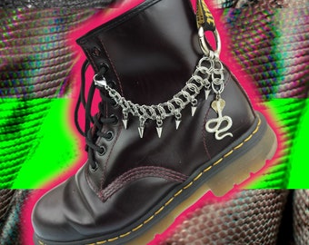 LIBERTINE Stainless Steel Chunky Punk Goth Snake Boot Charms | Tooth and Spell