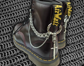 FAR AWAY Gothic Sword Chainmail Boot Charms, Bag Charm, Keychain | Tooth and Spell