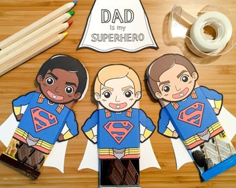 10 Hershey Chocolate Bar Wrapper, Father’s Day Gift, Superhero Dad