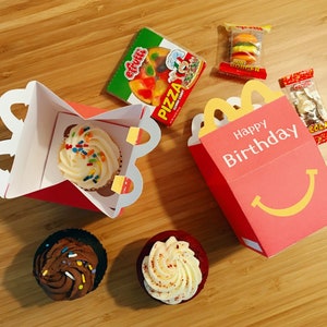 Mcdonalds Happy Meal Box (mediano), Caja para cupcakes del día de San Valentín