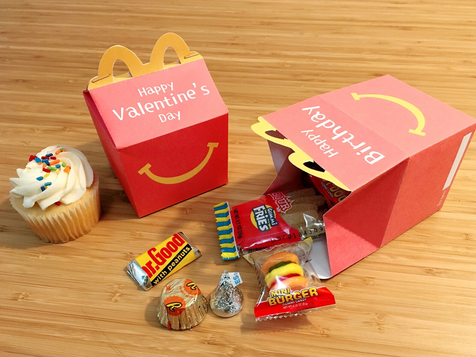 Mcdonalds Happy Meal Box medium Valentines Day Cupcake Box Etsy