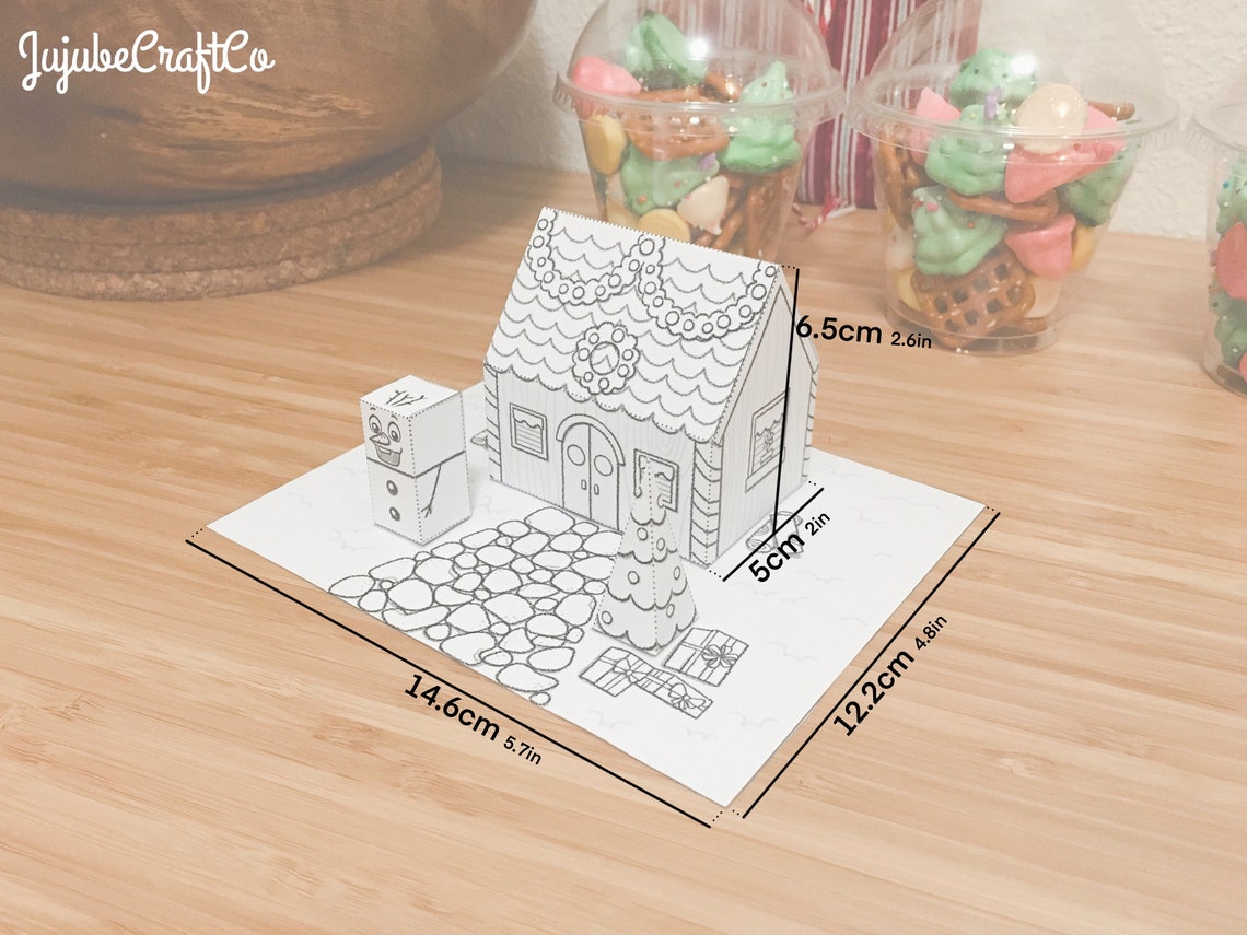 Holiday Coloring Page : Christmas House - Etsy