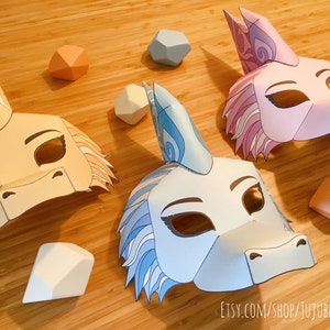 Coloring Mask &gt; 3 Printable Dragon Masks, 1 Black and White Mask to color (Raya and the Last Dragon)