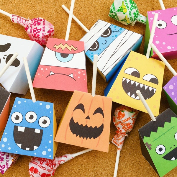 10 porte-sucettes d'Halloween, présentoir à bonbons parfait pour la fête, monstres effrayants d'Halloween