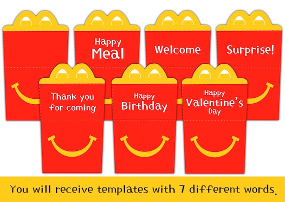 Mcdonalds Happy Meal Box Dimensions