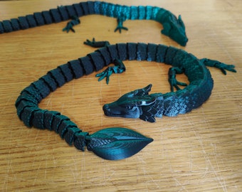 Dragon flexible articulé imprimé en 3D, jouet sensoriel agité