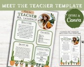Meet The Teacher Template, Editable Teacher Printable, Back To School Letter, Open House Newsletter Flyer, Boho Classroom, Instant Download