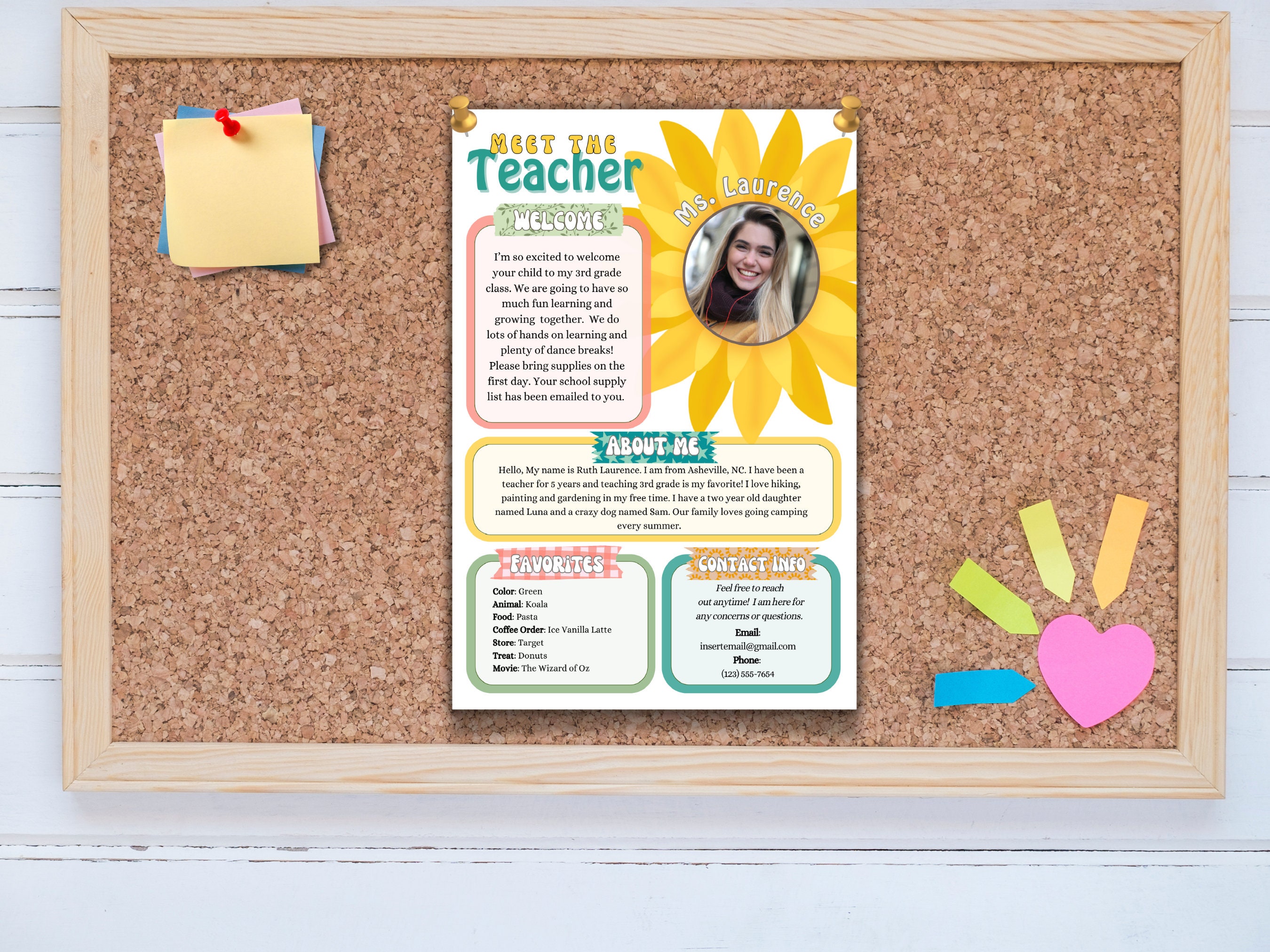 Meet the Teacher Template, Editable Teacher Printable,back to School ...
