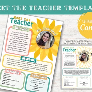 Meet The Teacher Template, Editable Teacher Printable,Back To School Letter, Open House Newsletter Flyer,Colorful Classroom Instant Download