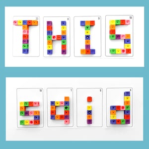 May include: The word "THIS" is spelled out using colorful blocks, each block has a number on it. The word "SOLID" is spelled out using colorful blocks, each block has a number on it.