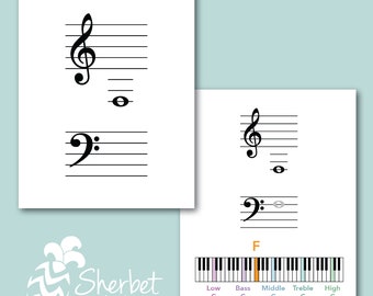 Ledger Note Flash Cards for Piano