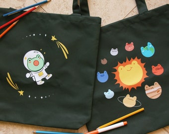 Frog Space Tote Bag