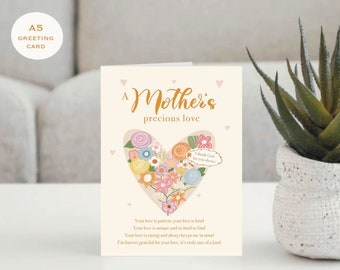 Mother’s Day Card - A Mother’s Precious Love | Christian Greeting Card | Encouraging Card | Scripture Greeting Card | A5 Greeting Card