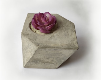 Concrete geometric planter, geometric pot, indoor planters, concrete planter, succulent planter, small planter, rectangular planter
