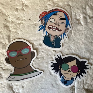 Gorillaz 3 Pack Stickers | Matte Stickers