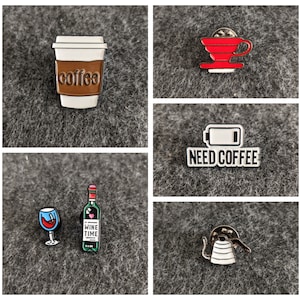 Coffee Lover Pins | Wine Lover Pins | Enamel Pins