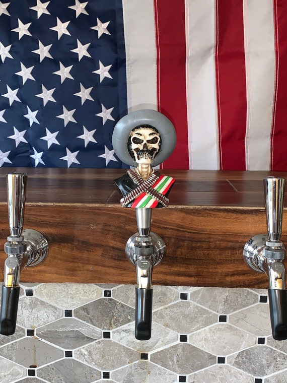 USA uncle sam Flag skull Beer Tap Handle Kegerator Resin Patriotic Zombie Bar 