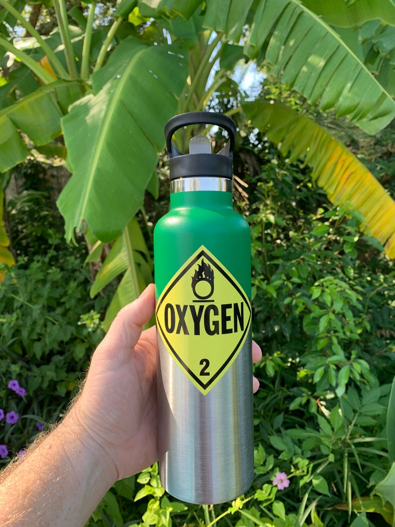 Oxygen Tank Water Bottle Novelty Double Walled Insulated Etsy