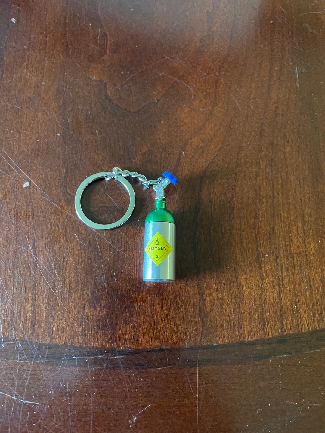 Oxygen Tank Keychain Novelty Customizable Stash Respiratory Therapist