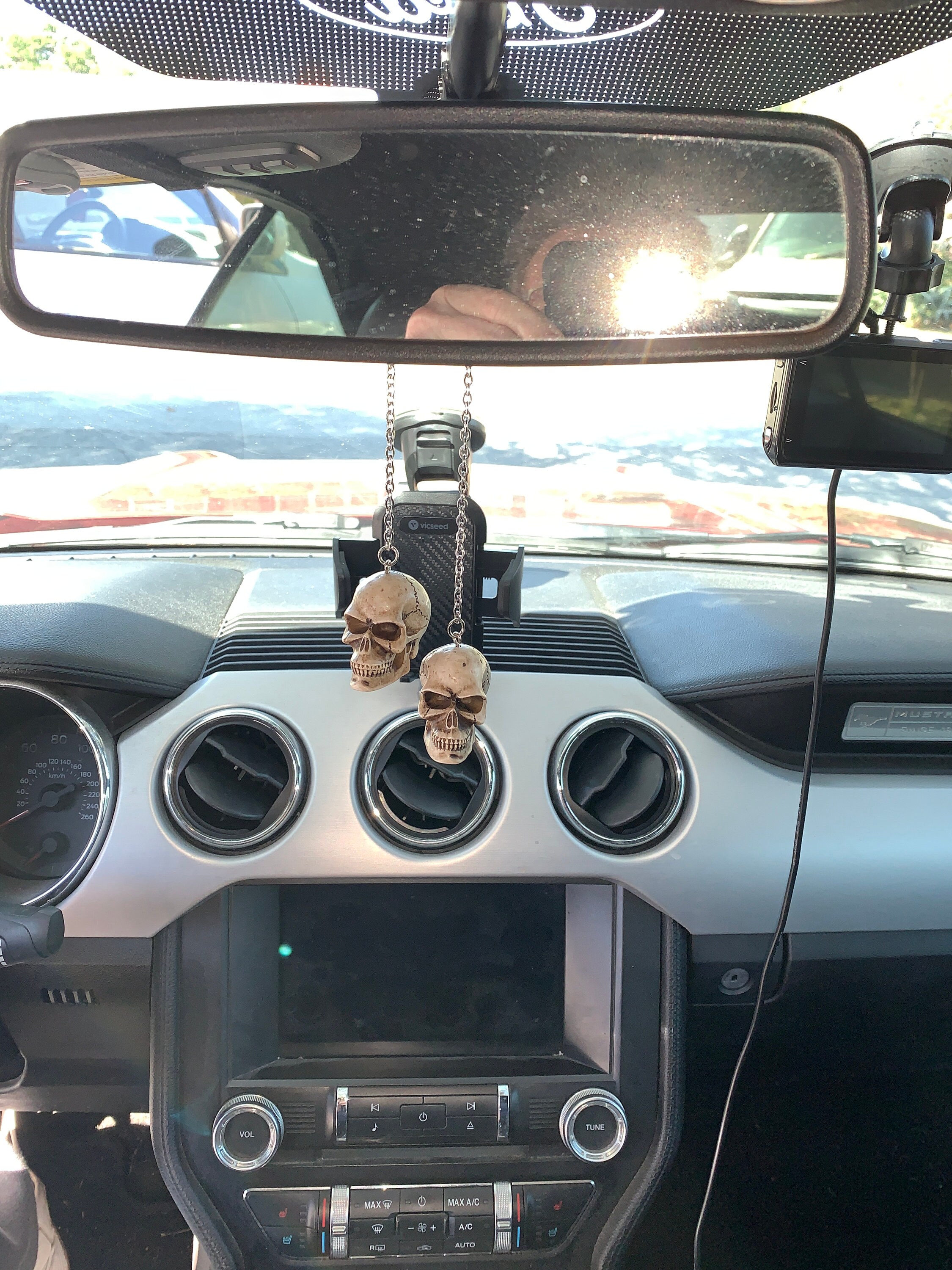Rear View Mirror Skull Danglers Skeleton Head Hangers Bone Etsy