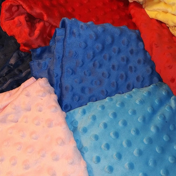Minky Dot Fabric Scraps: 2 lb Multi-Color Remnants