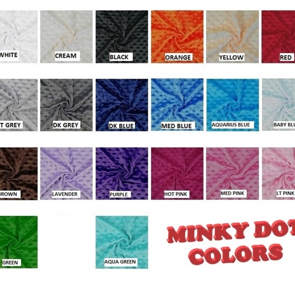 Minky Dot Fat Quarters, Minky Fat Quarters, Multiple Colors Available, Choose Your Color, Fat Quarters Cut to Order, Fabric Quarters