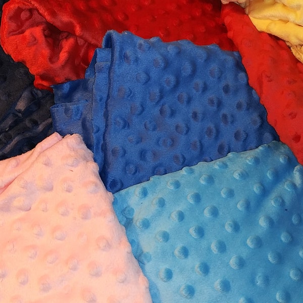 Minky Dot Scraps 2 lbs., Multi-colors available, Minky Scraps 2 pound Bags, Bubble Dot Minky Scraps, Minky Dot Grab Bags, Minky Mystery Bags