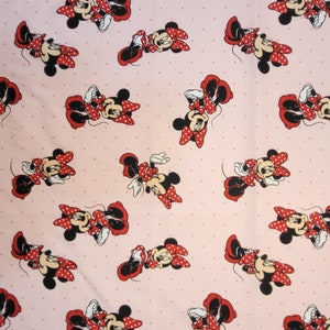 Minnie Mouse on Pink Disney 100% Cotton Fabric, Minnie Dot Dress Toss, Licensed Cotton Fabric, Springs Fabrics
